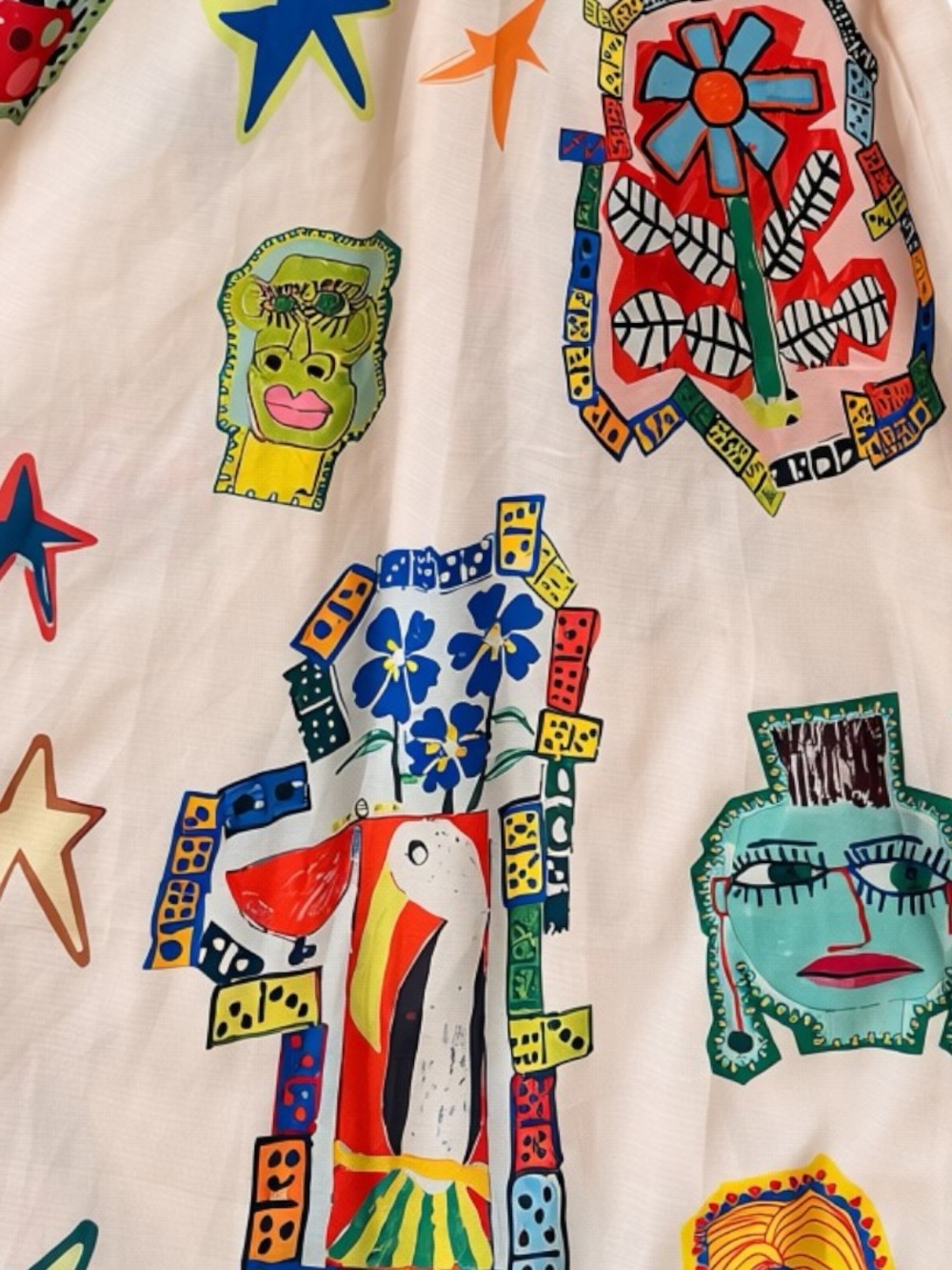 Size L Graffiti Pop Art Print Linen Blend Maxi Sundress - unbranded - Picture 3 of 8